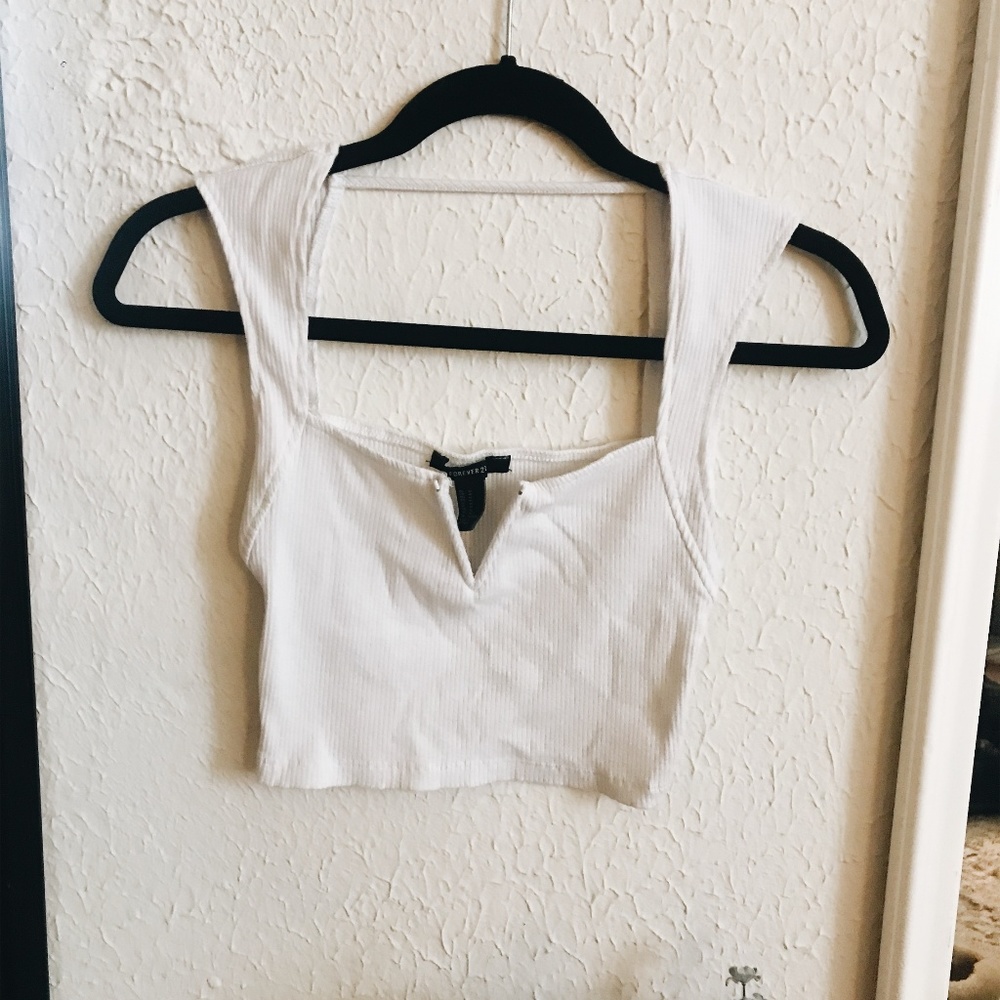Slit V Crop Top